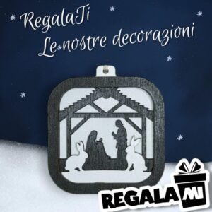 Decorazioni Natalizie in legno  - taglio laser e colore - 8cm
