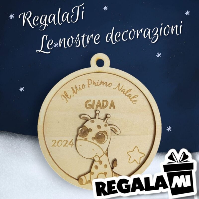 Decorazione Natalizia - Il Mio Primo Natale con nome personalizzato - lasercut - 9cm - immagine 2