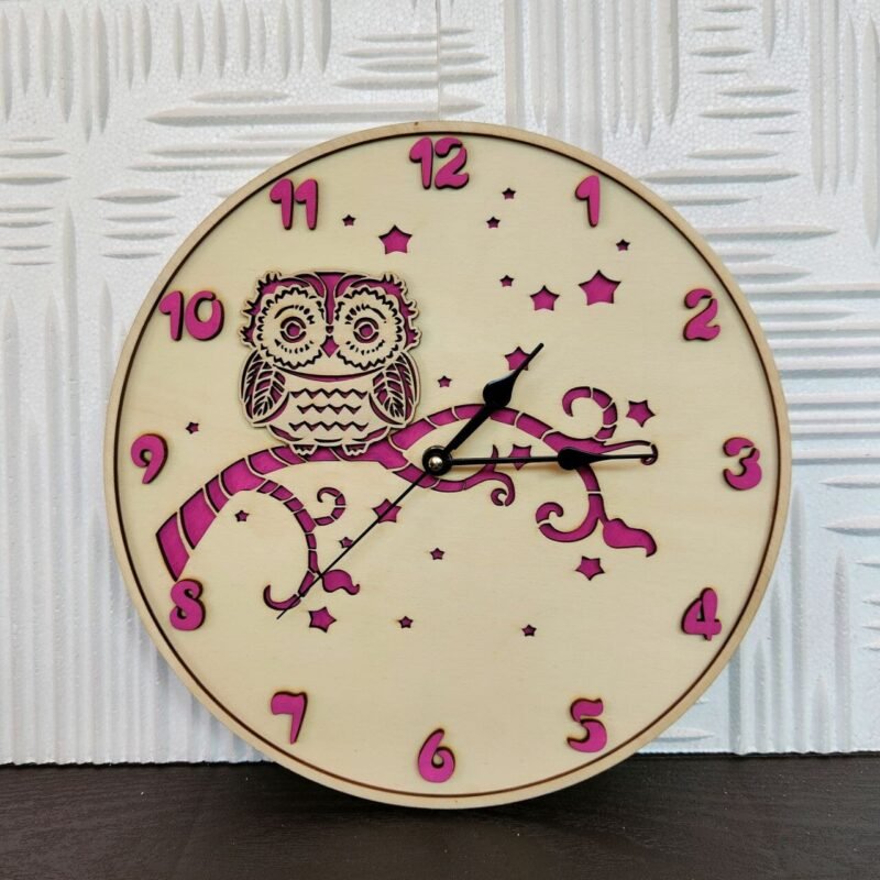 Orologio Civetta da parete e da tavolo - Lasercut - 30cm / 12" Clock