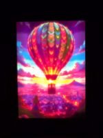 Litofania - Mongolfiera - 13x18cm - incorniciato - retroilluminato - USB - cavo usb-c incluso