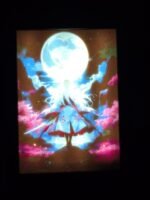 Litofania - Guerriera - Giappone - 13x18cm - incorniciato - retroilluminato - USB - cavo usb-c incluso