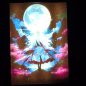 Litofania - Guerriera - Giappone - 13x18cm - incorniciato - retroilluminato - USB - cavo usb-c incluso