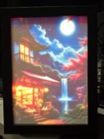 Litofania - Il Chiosco - Giappone - 13x18cm - incorniciato - retroilluminato - USB - cavo usb-c incluso