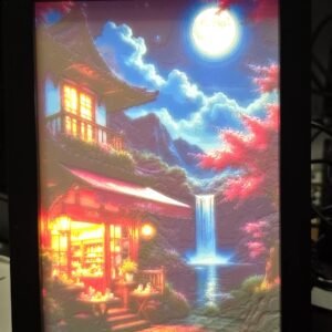 Litofania - Il Chiosco - Giappone - 13x18cm - incorniciato - retroilluminato - USB - cavo usb-c incluso