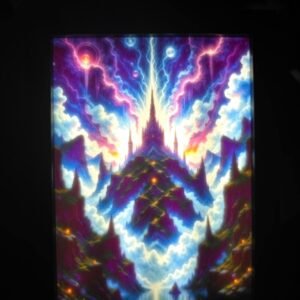 Litofania - Montagna Magica - 13x18cm - incorniciato - retroilluminato - USB - cavo usb-c incluso