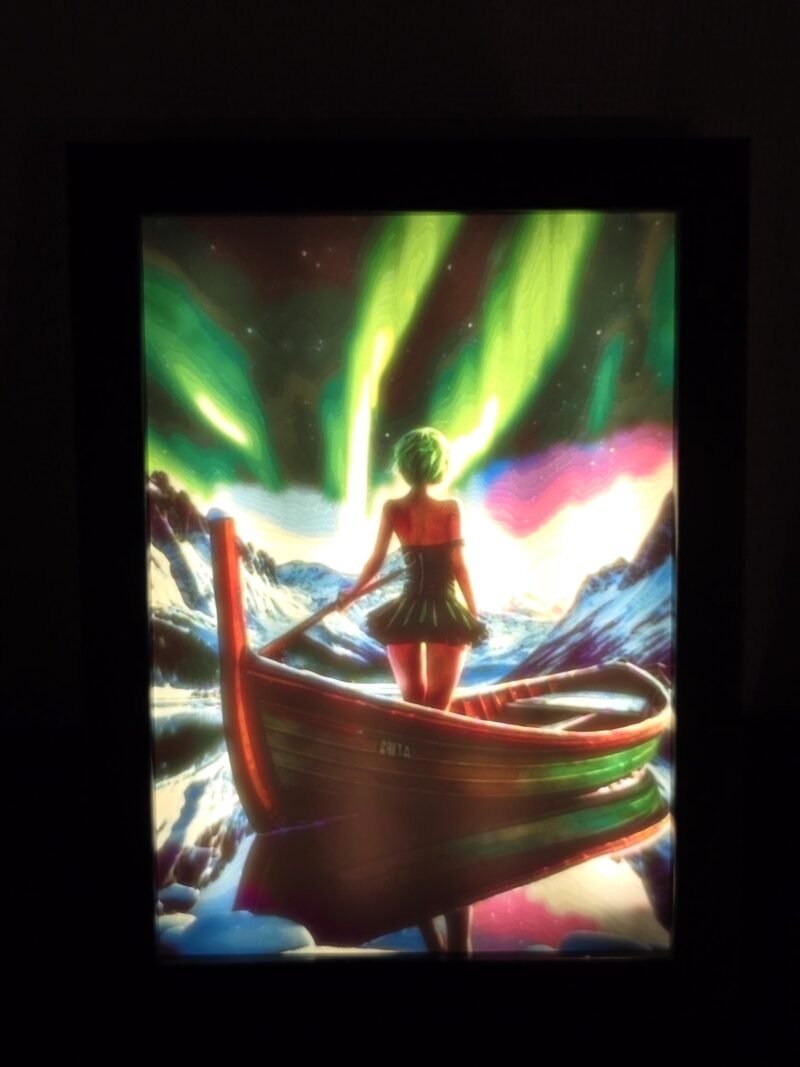 Litofania - Aurora - 13x18cm - incorniciato - retroilluminato - USB - cavo usb-c incluso