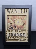 Lightbox OnePiece - Franky - WANTED - 13x18cm - incorniciato - USB - cavo usb-c incluso