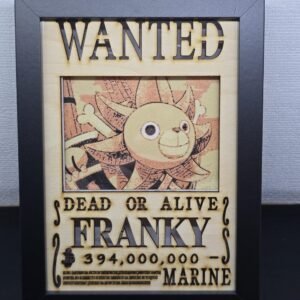 Lightbox OnePiece - Franky - WANTED - 13x18cm - incorniciato - USB - cavo usb-c incluso