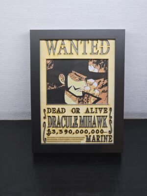 Lightbox OnePiece - Dracule Mihawk - WANTED - 13x18cm - incorniciato - USB - cavo usb-c incluso