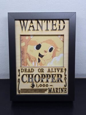 Lightbox OnePiece - Chopper - WANTED - 13x18cm - incorniciato - USB - cavo usb-c incluso