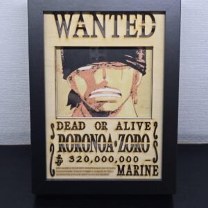 Lightbox OnePiece - Roronoa Zoro - WANTED - 13x18cm - incorniciato - USB - cavo usb-c incluso