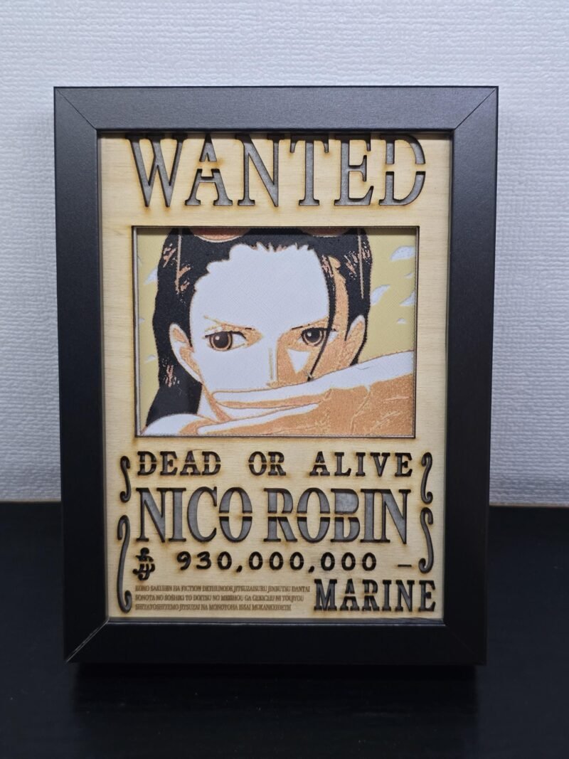 Lightbox OnePiece - Nico Robin - WANTED - 13x18cm - incorniciato - USB - cavo usb-c incluso