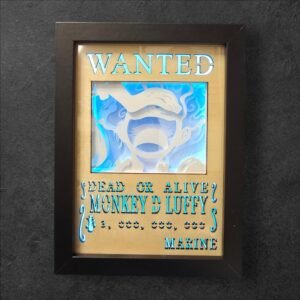 Lightbox OnePiece - Monkey D. Luffy Gear 5 - WANTED - 13x18cm - incorniciato - USB - RGB