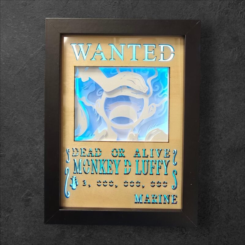 Lightbox OnePiece - Monkey D. Luffy Gear 5 - WANTED - 13x18cm - incorniciato - USB - RGB