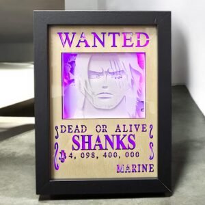 Lightbox OnePiece - Shanks - WANTED - 13x18cm - incorniciato - USB - RGB
