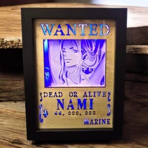 Lightbox OnePiece - Nami - WANTED - 13x18cm - incorniciato - USB - RGB