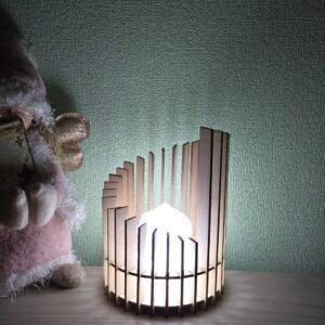 Lampada USB in Legno – Design Artistico e Luce Notturna Decorativa
