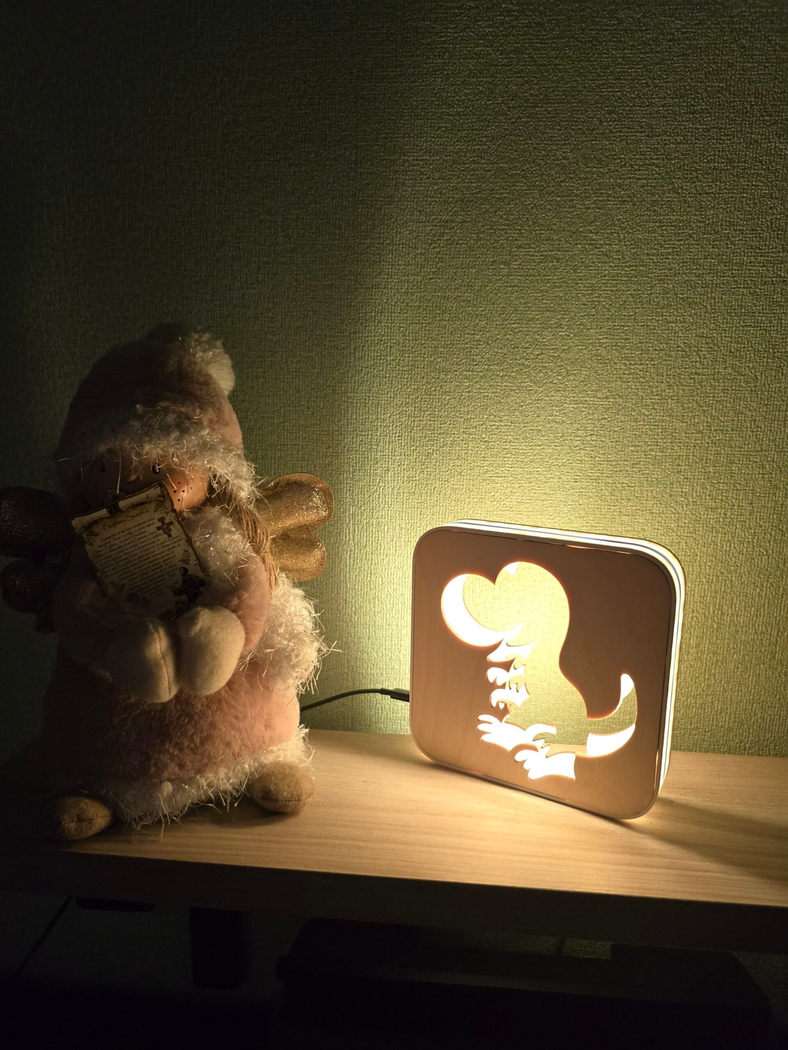 Lampada da Comodino Dinosauro – Stampa 3D & Incisione Laser | USB | Luce Notturna per Bambini - immagine 3