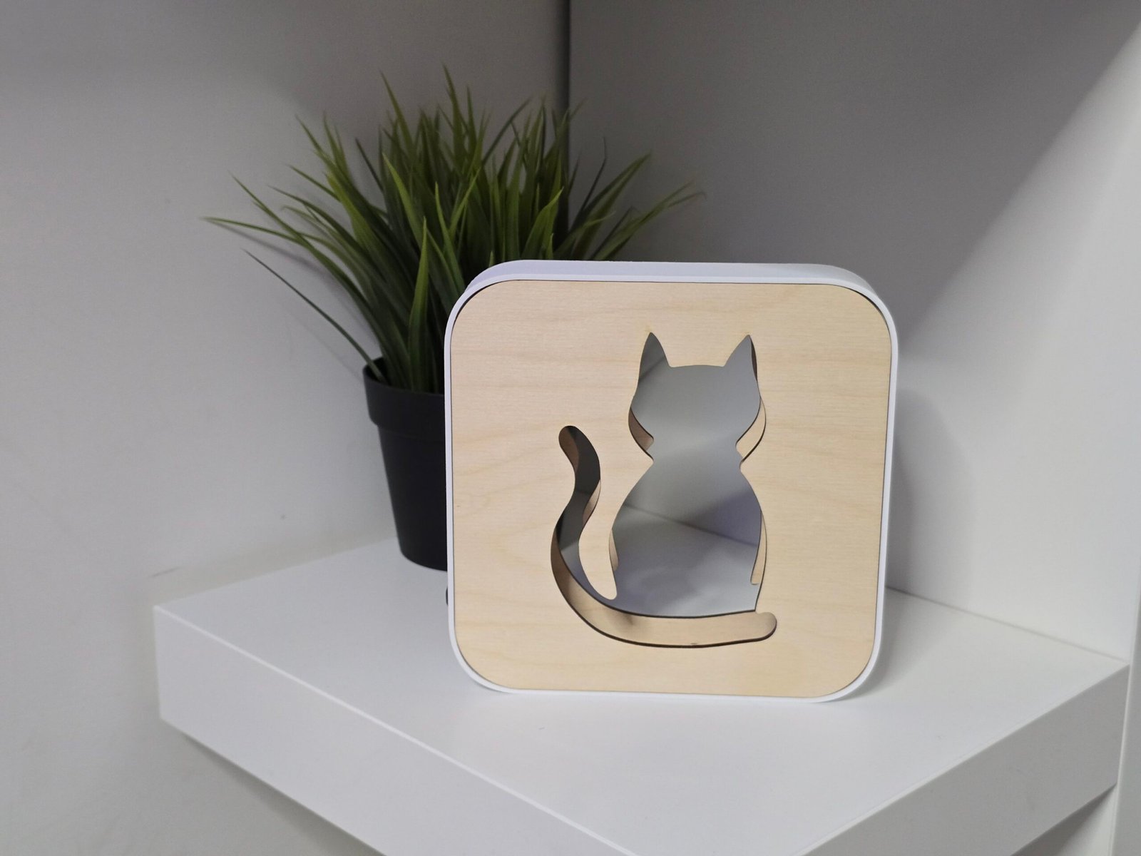 Lampada da Comodino Gatto – Stampa 3D & Incisione Laser | USB | Luce Notturna per Bambini - immagine 2