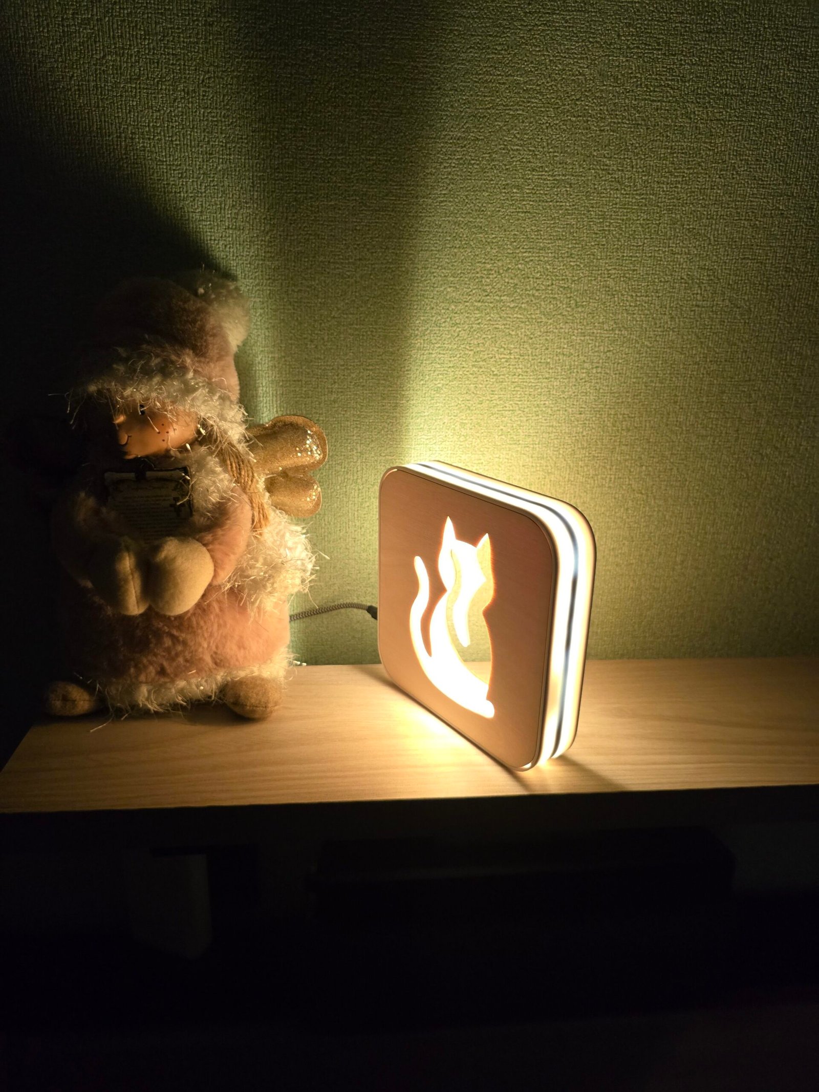 Lampada da Comodino Gatto – Stampa 3D & Incisione Laser | USB | Luce Notturna per Bambini - immagine 4