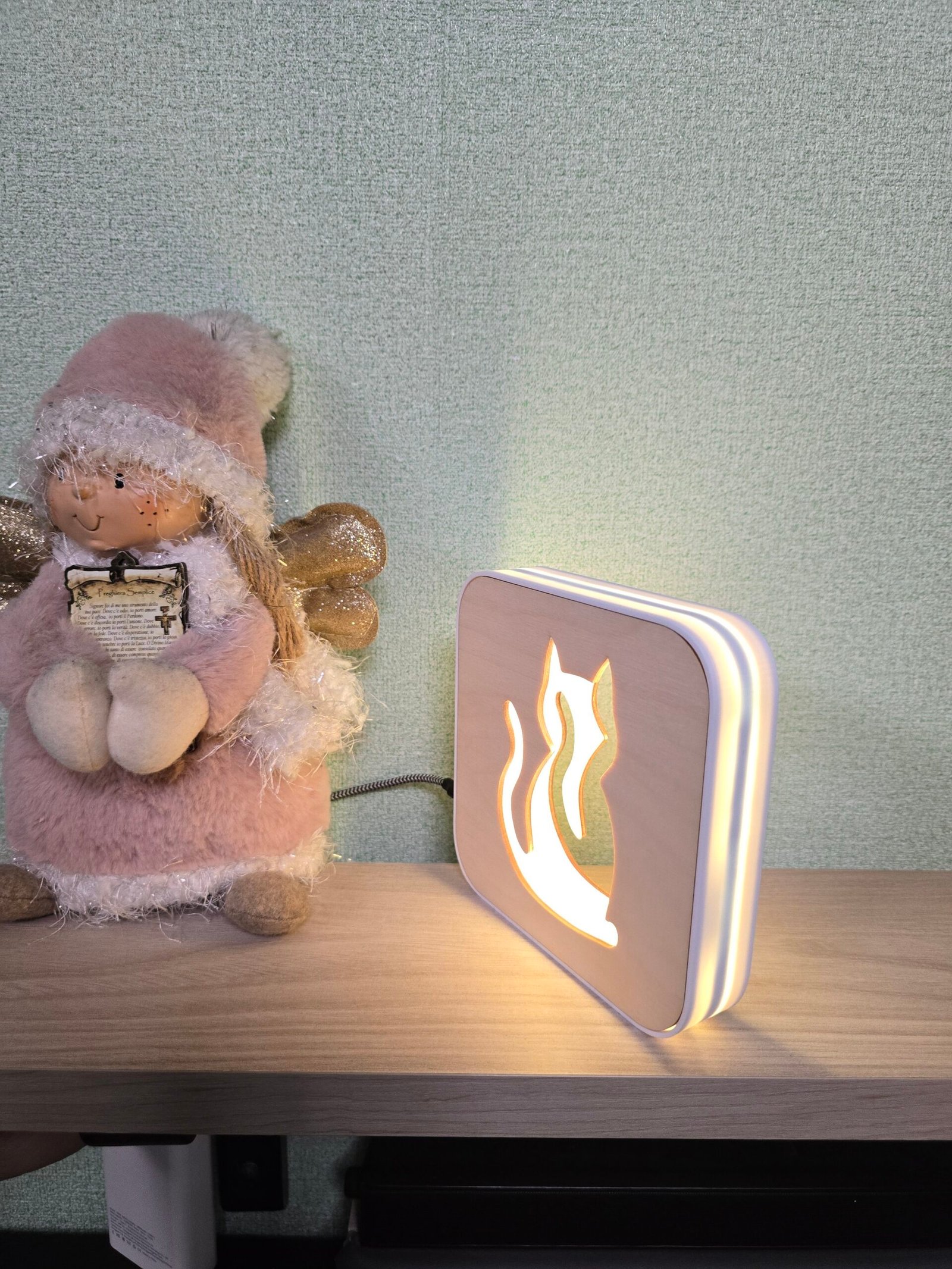 Lampada da Comodino Gatto – Stampa 3D & Incisione Laser | USB | Luce Notturna per Bambini - immagine 5