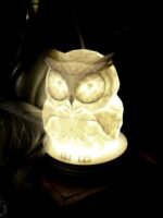 Lampada Gufo – Stampa 3D con Base in Legno | USB | Luce Notturna Decorativa