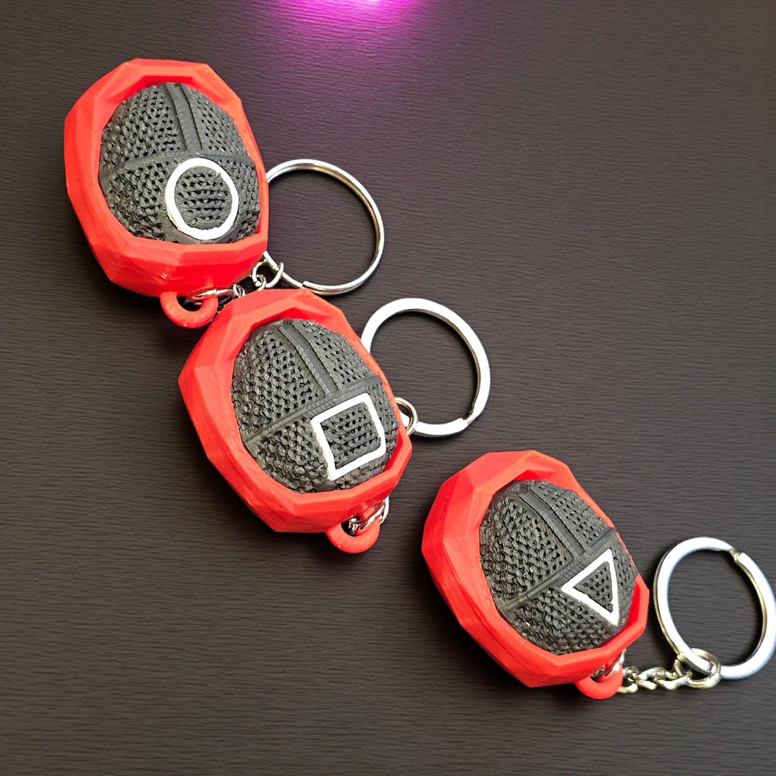 Portachiavi Squid Game – Maschere con Simboli Geometrici | Stampa 3D - immagine 2