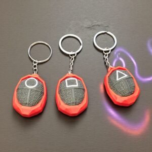 Portachiavi Squid Game – Maschere con Simboli Geometrici | Stampa 3D