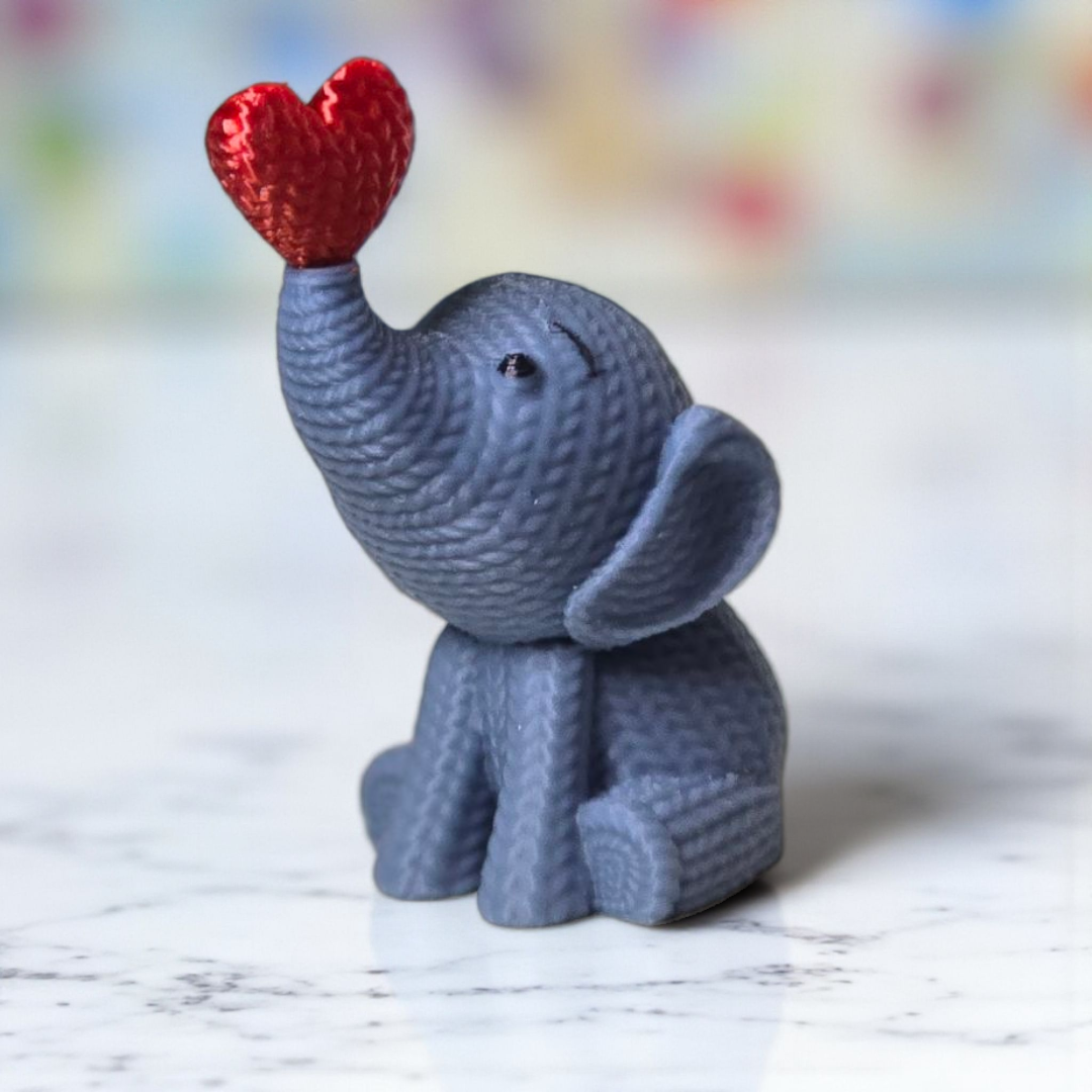 Elefantino con Cuore – Stampa 3D | Idea Regalo Romantica | Singolo o Set da 3 - immagine 2