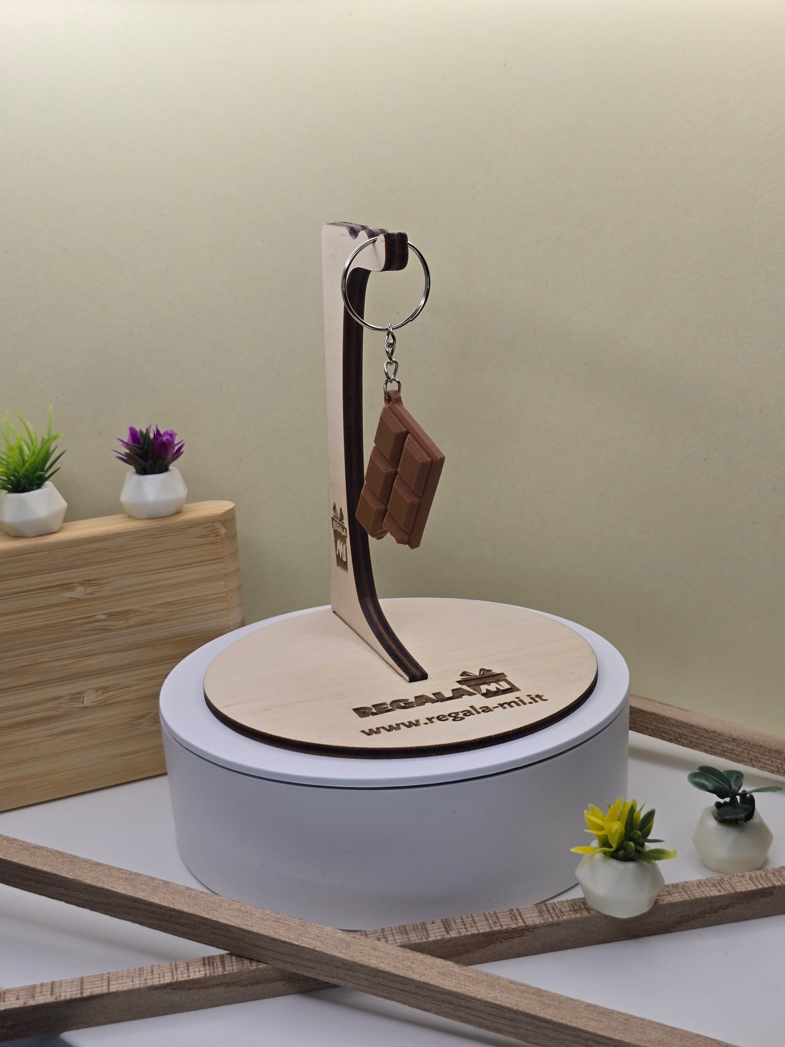 Portachiavi Tavoletta di Cioccolato – Stampa 3D | Design Goloso | Accessorio Divertente - immagine 2
