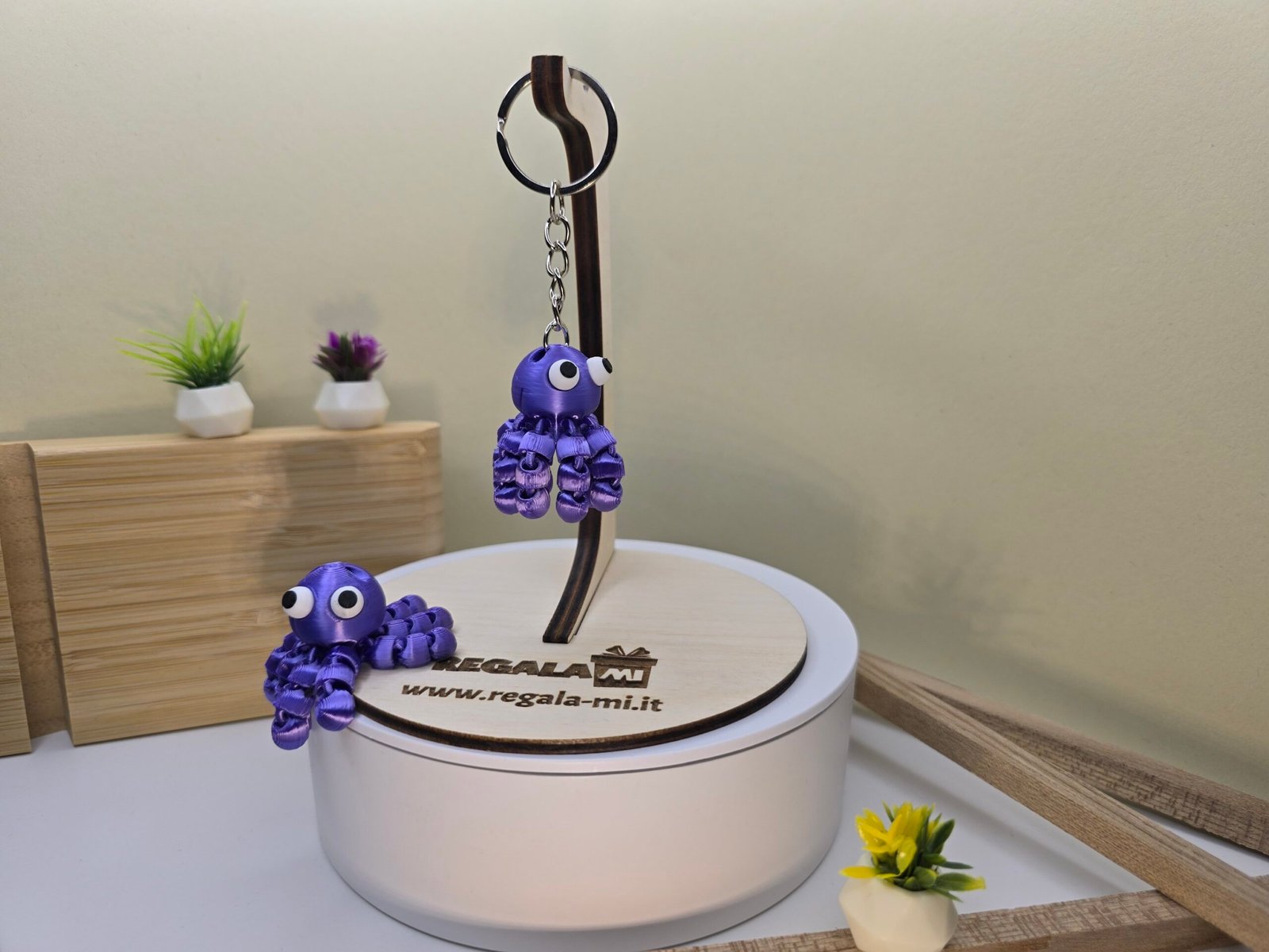 Portachiavi Polipo Articolato – Stampa 3D | Design Giocoso | Disponibile in Vari Colori