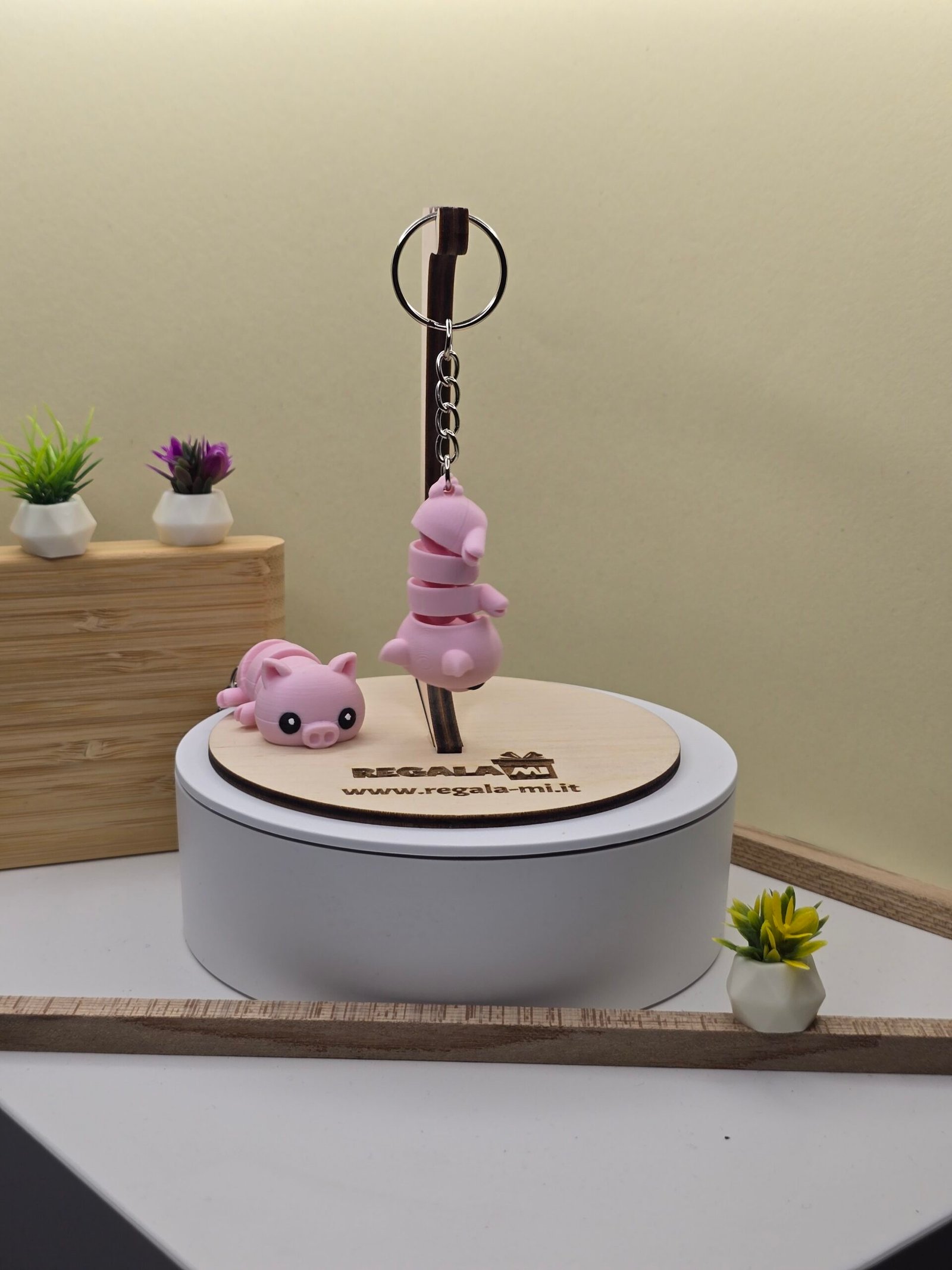 Portachiavi Maialino Articolato – Stampa 3D | Design Tenero e Flessibile | Accessorio Decorativo