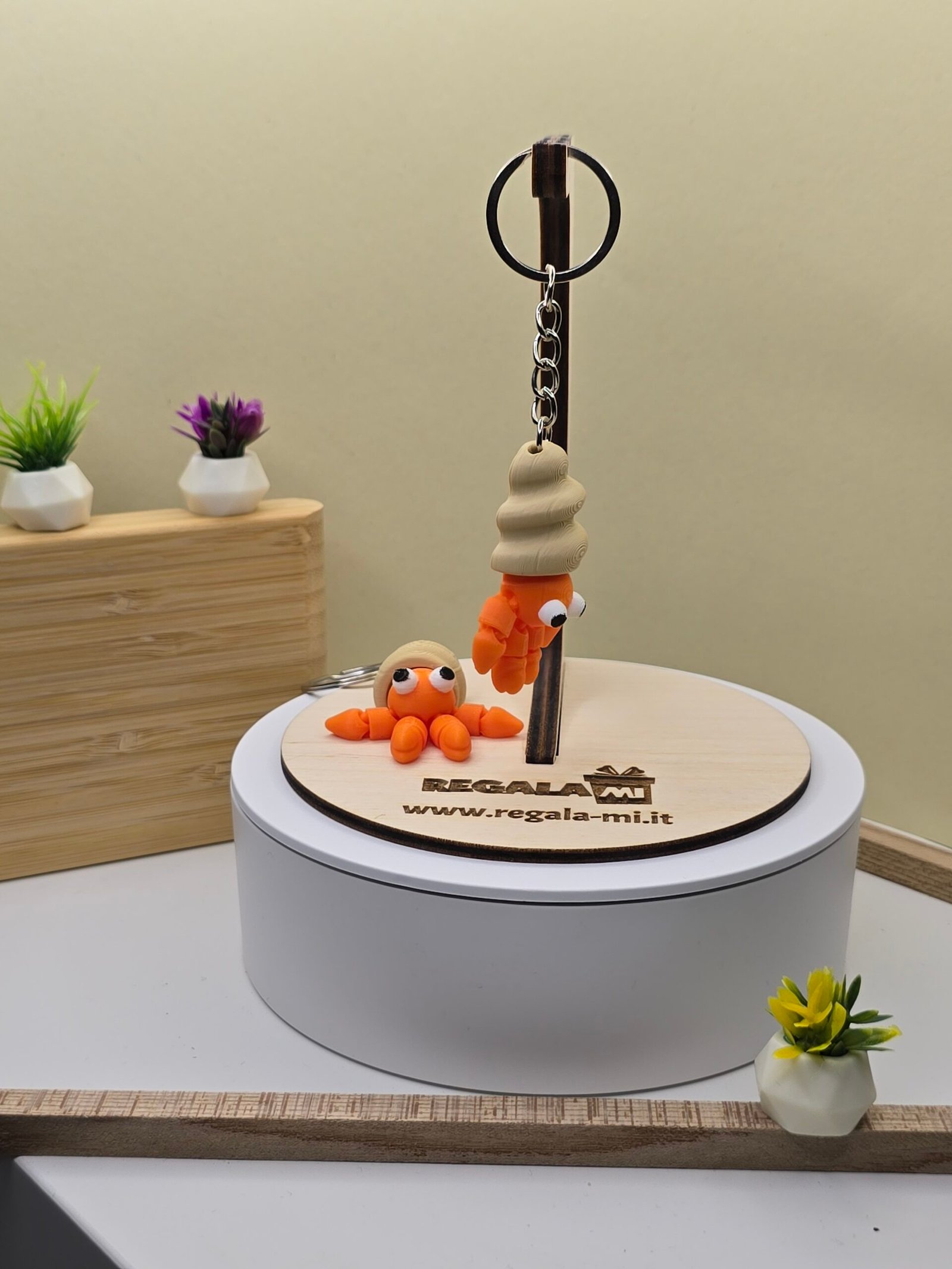 Portachiavi Paguro Articolato – Stampa 3D | Design Simpatico e Flessibile | Accessorio Decorativo